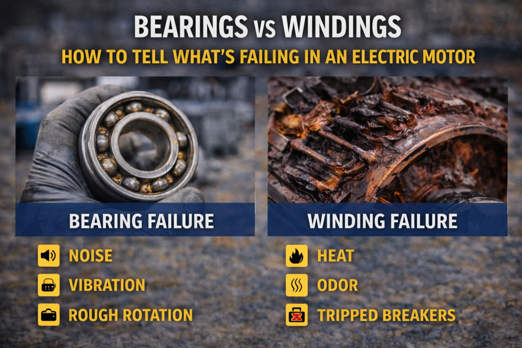 Bearings vs Windings How to Tell What’s Failing in an Electric Motor