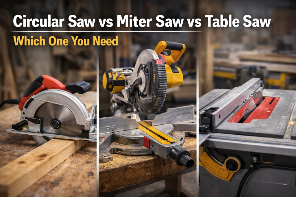 Circular Saw vs Miter Saw vs Table Saw