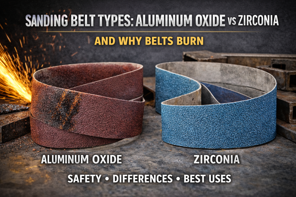 Sanding Belt Types (aluminum oxide vs zirconia) + when they burn
