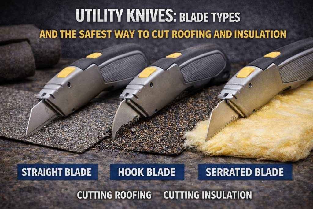 Utility Knives Blade types + safest way to cut roofinginsulation