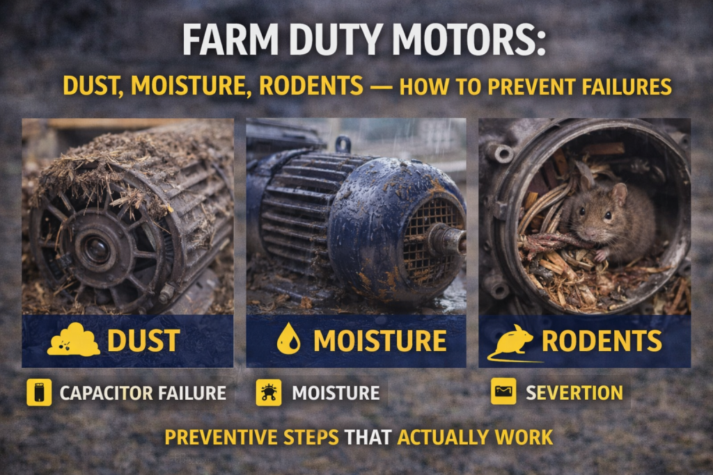 Farm Duty Motors Dust, Moisture, Rodents — How to Prevent Failures